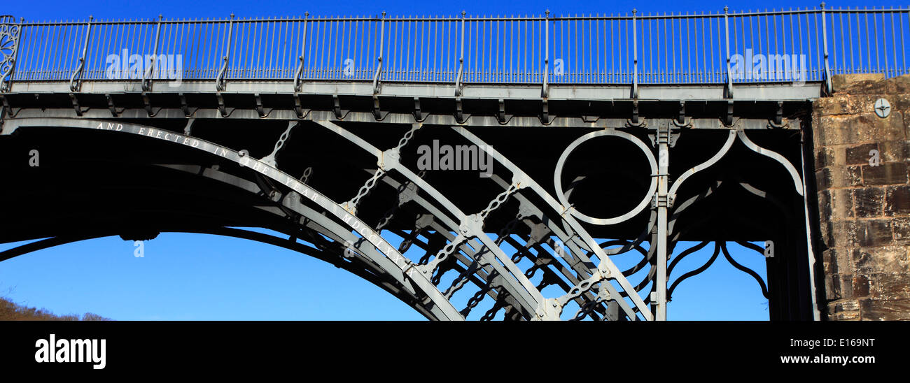 The first cast iron bridge in the world, crossing the river Severn, Coalbrookdale, Ironbridge