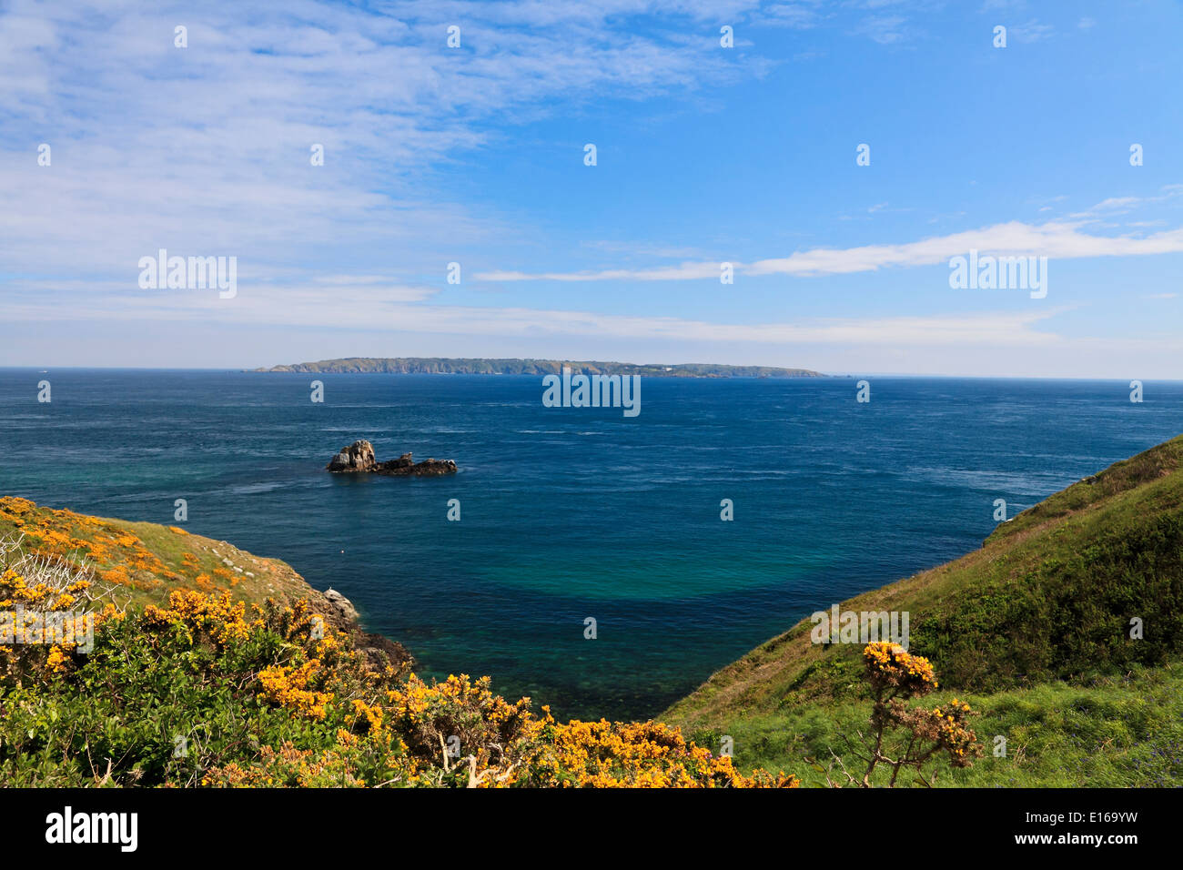 9221. View to Sark, Herm, Channel Islands, UK, Europe Stock Photo