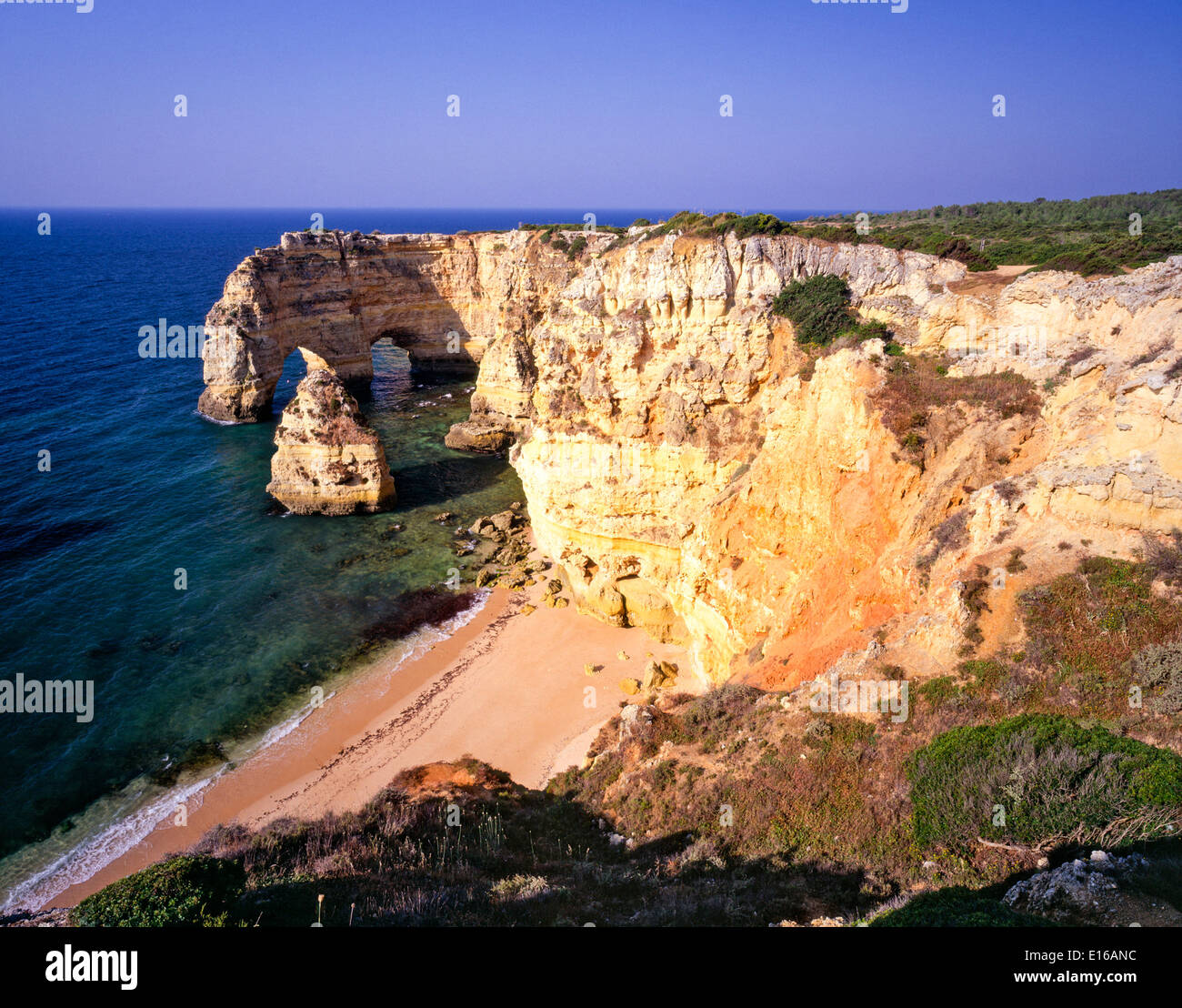 Marinha beach near Carvoeiro Algarve Portugal Stock Photo