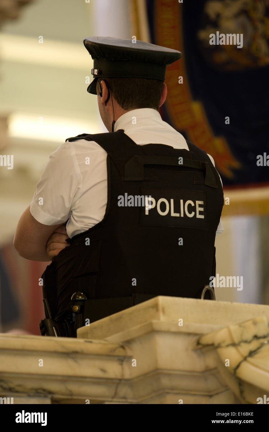 Belfast,UK 23rd May 2014 Police on patrol at Local Government Elections in Belfast Credit:  Bonzo/Alamy Live News Stock Photo