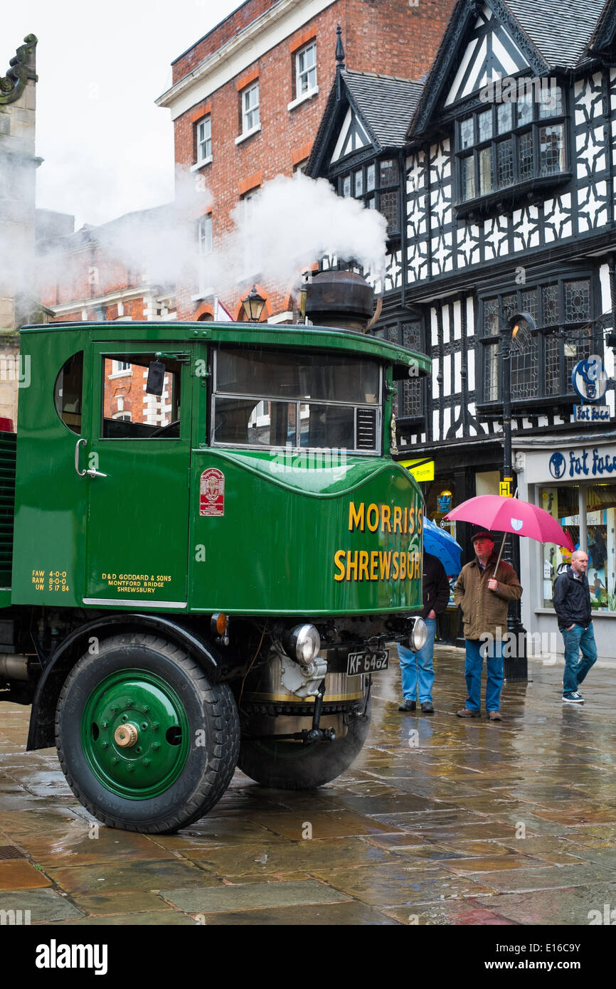 A 1931 Sentinel DG4 Steam Wagon wagon parked in Shrewsbury town centre Shropshire England Stock Photo