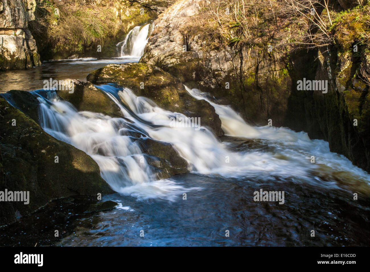 Triple Spout Waterfall, Ingleton, North Yorkshire Stock Photo