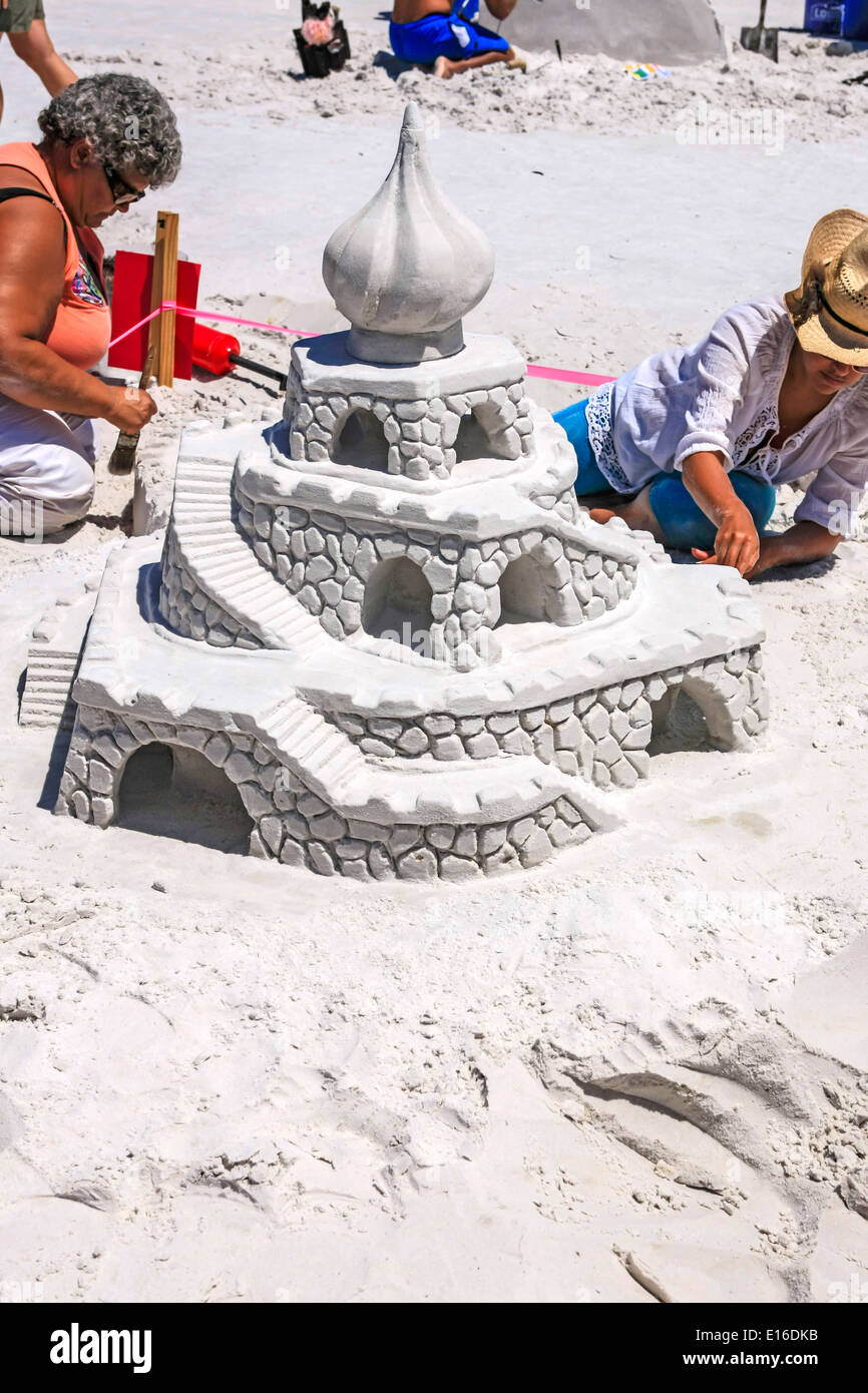 People making a sand sculpture at the annual Siesta Key beach