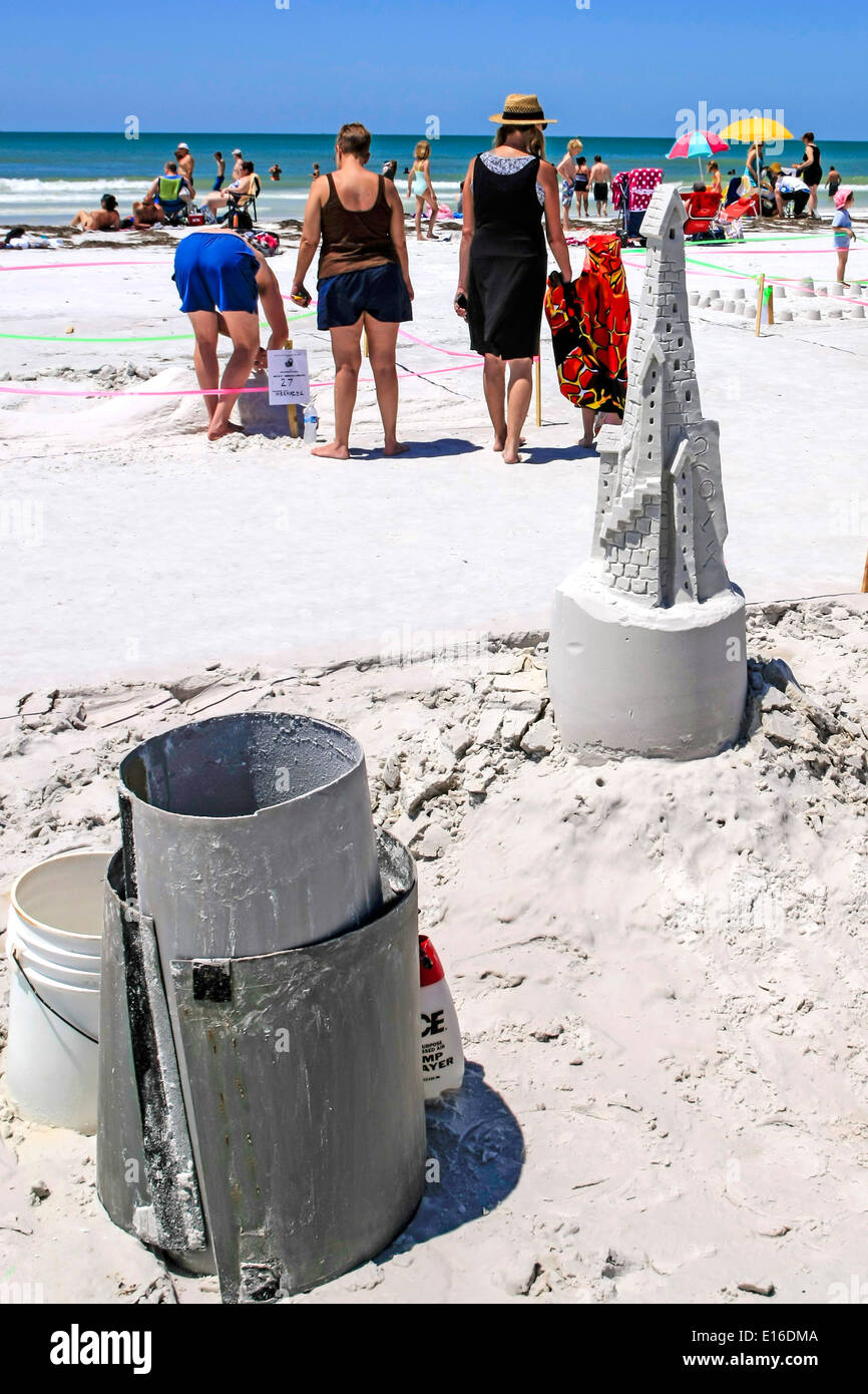 People making a sand sculpture at the annual Siesta Key beach