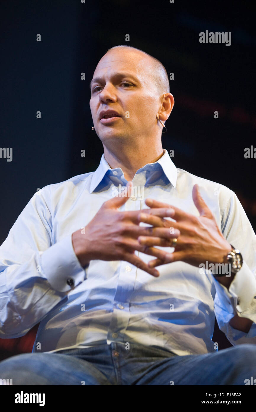 Tony Fadell, creator of the iPod, speaking on stage at Hay Festival 2014   ©Jeff Morgan Stock Photo