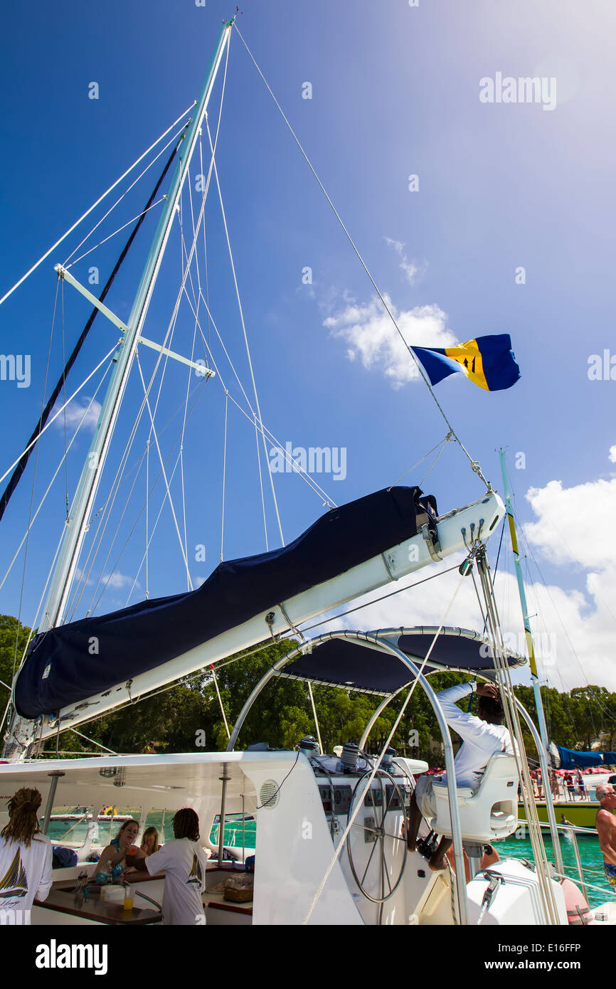 Party Boat on day cruise in the caribbean, Barbados Stock Photo Alamy