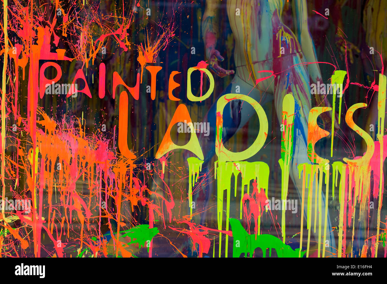 Paint throwing window Stock Photo Alamy