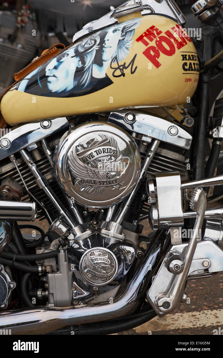Live To Ride Ride To Live Eagle Spirit Detail On Engine Of Harley Davidson Motorbike On