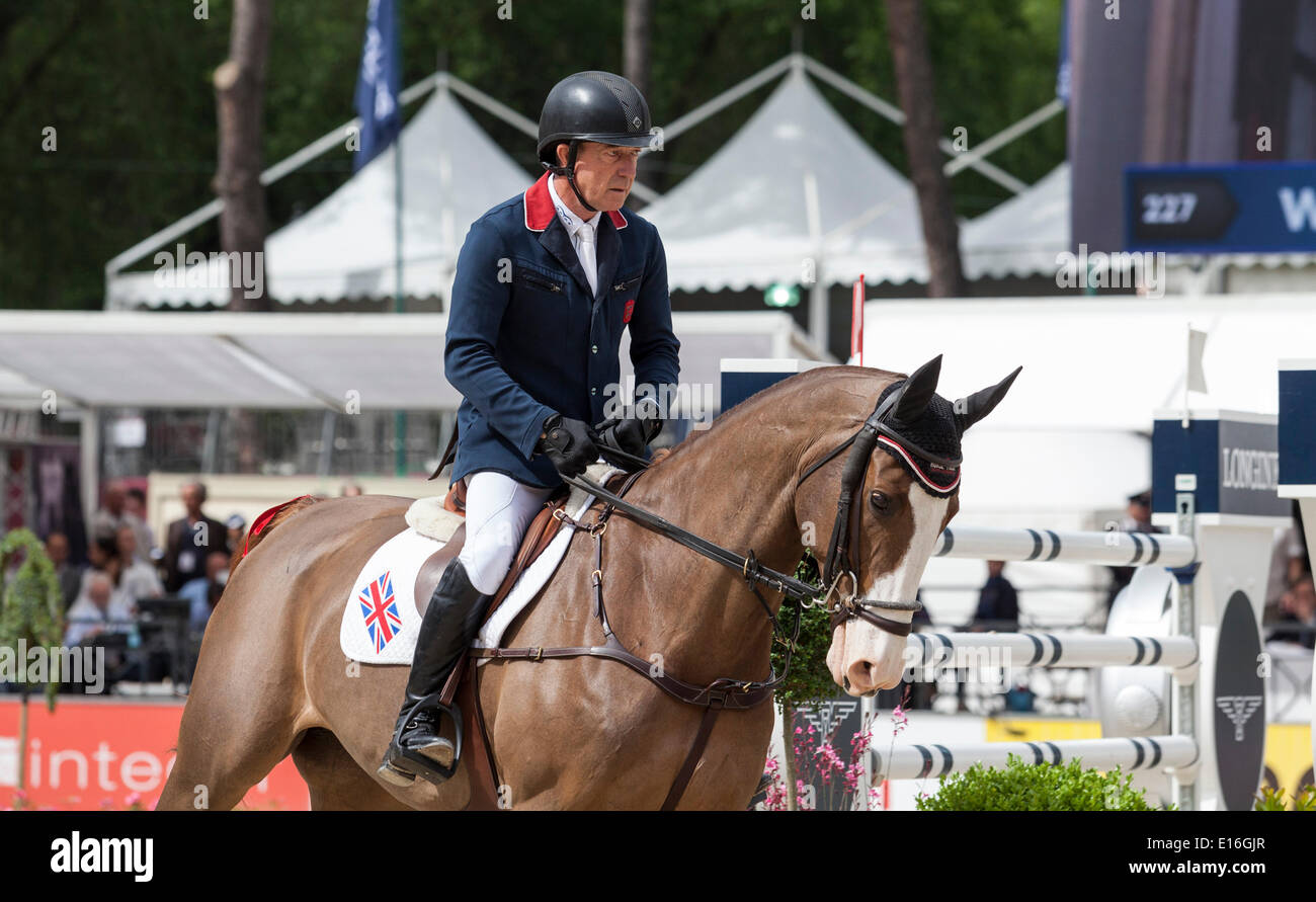 Rome, Italy. 24th May, 2014. Furusiyya FEI Nations Cup Show jumping competition at Piazza di Siena. Great Britain's Michael Whitaker on Viking., Piazza di Siena, Rome, Italy. 5/23/14 Credit:  Stephen Bisgrove/Alamy Live News Stock Photo