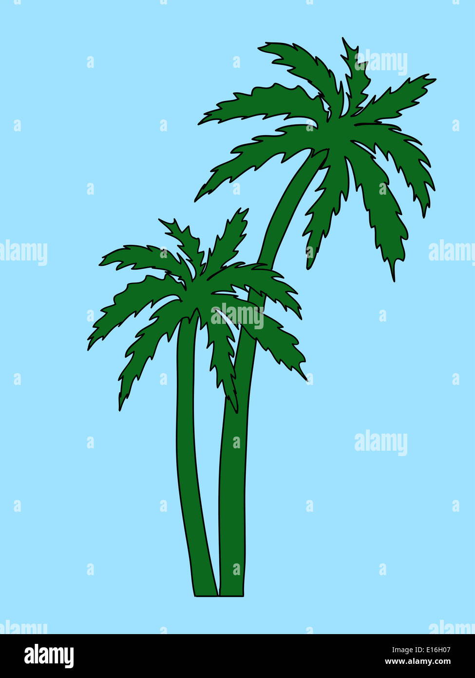 Palm trees illustration Stock Photo