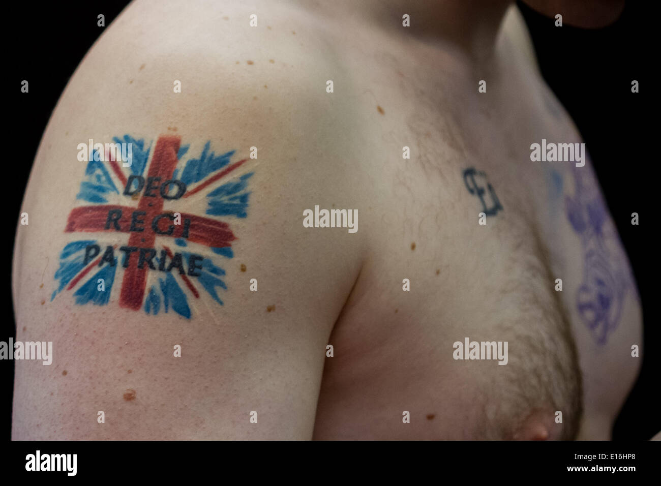 London, UK. 24th May, 2014. The Great British Tattoo Show 2014 in London Credit:  Guy Corbishley/Alamy Live News Stock Photo