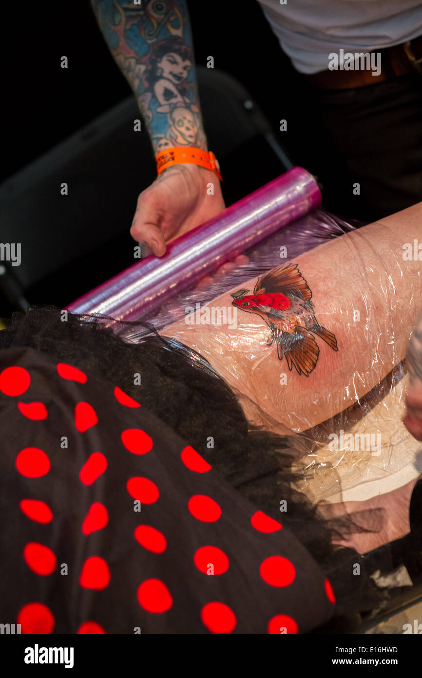 London, UK. 24th May, 2014. The Great British Tattoo Show 2014 in London Credit:  Guy Corbishley/Alamy Live News Stock Photo