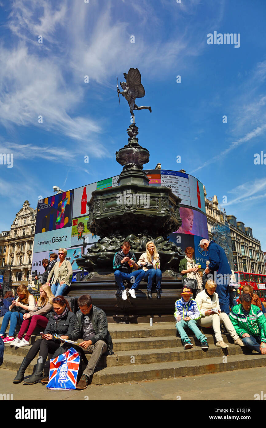 The Statue of Eros in Piccadilly Circus, London, England Stock Photo