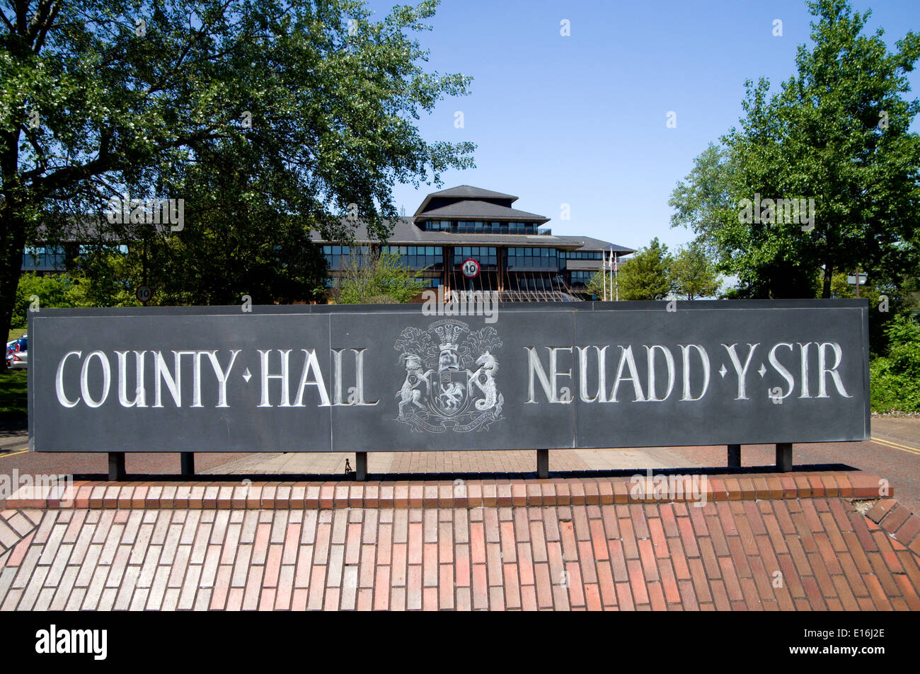 Cardiff County Council Hall, Atlantic Wharf, Cardiff, South Wales, UK. Stock Photo