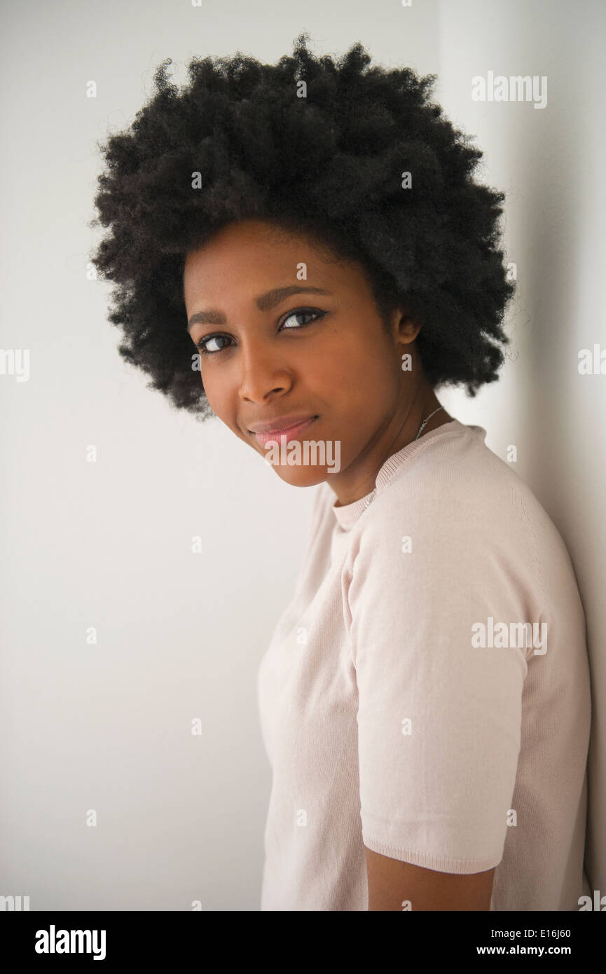 Portrait of young woman, Milano, Italy Stock Photo