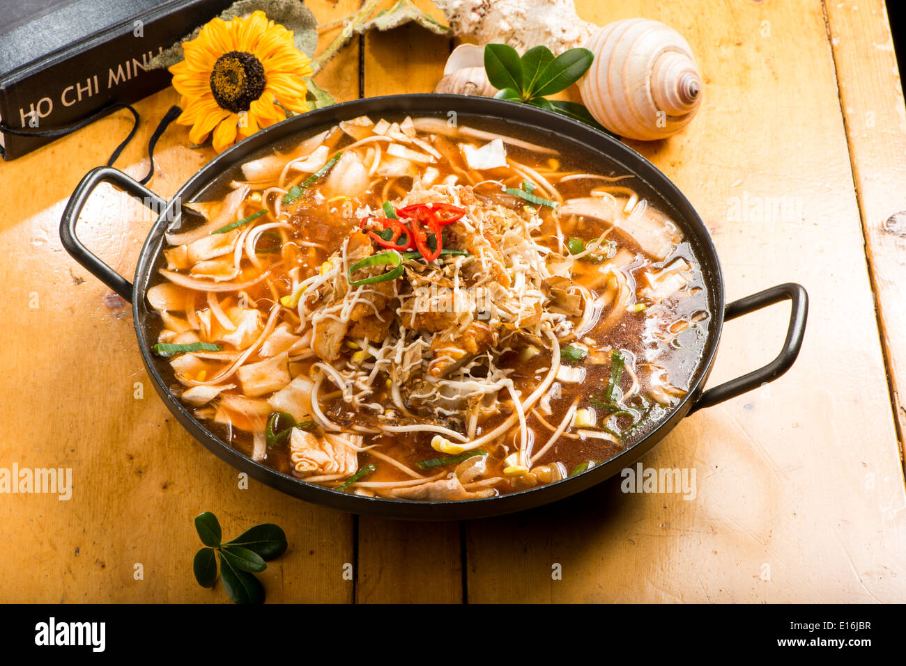 Korean pot stew with chicken and vegetable, Chungju Korea Stock Photo