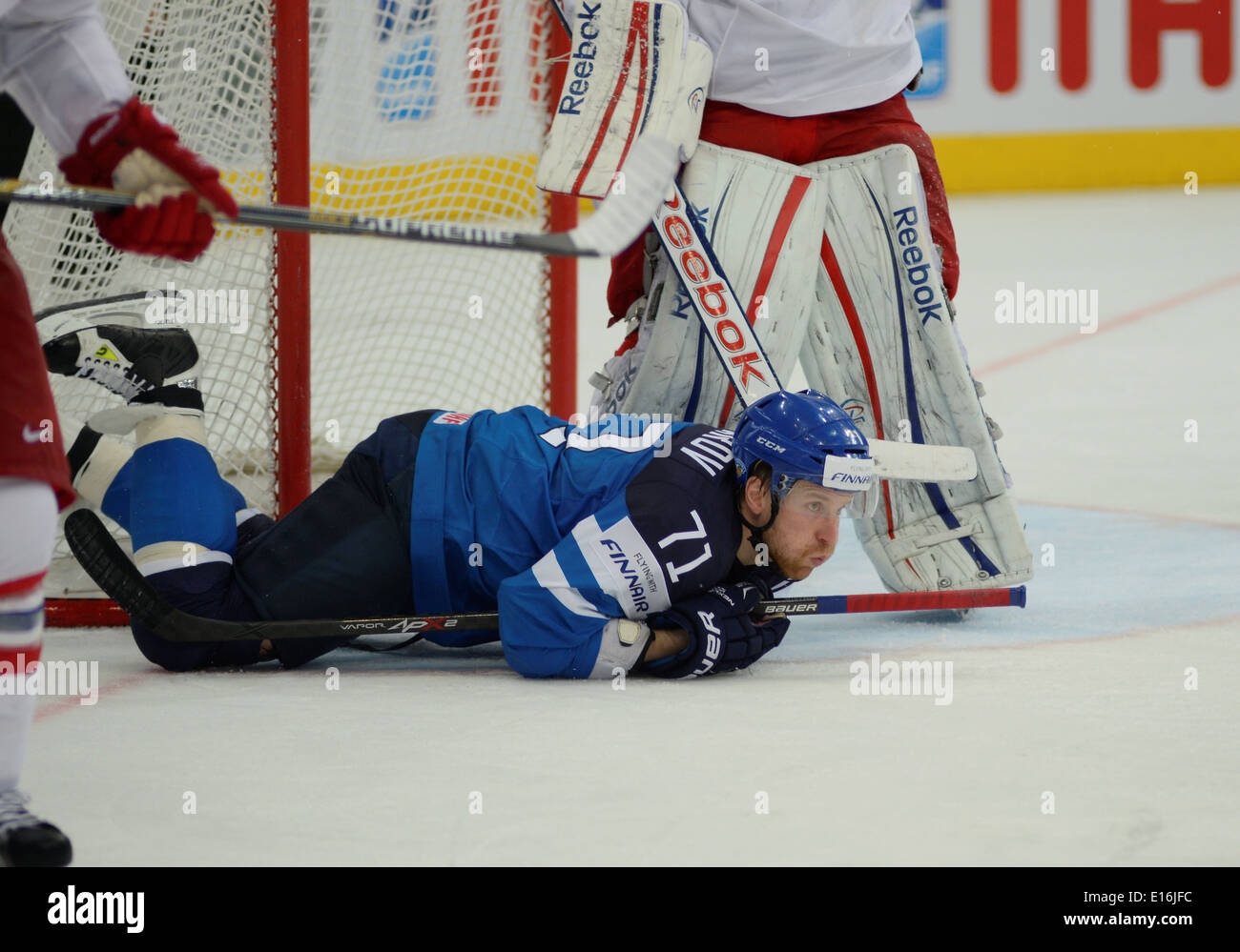 KOMAROV Leo (71) of Finland during 2014 IIHF World Ice Hockey Championship semifinal match at Minsk Arena Stock Photo