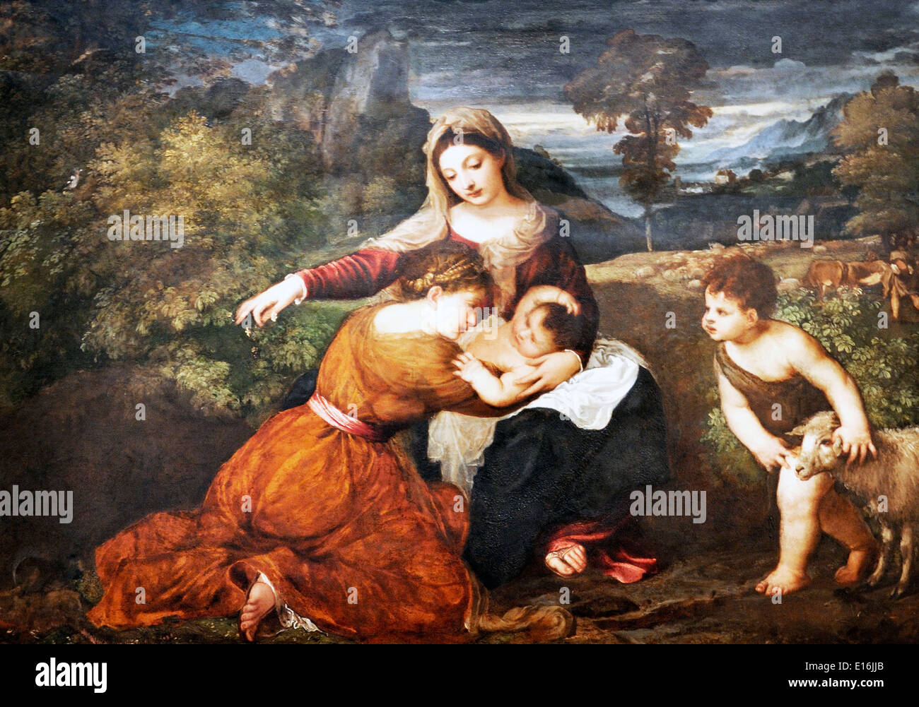 Madonna and Child with Female Saint and Infant Saint John the Baptist ...