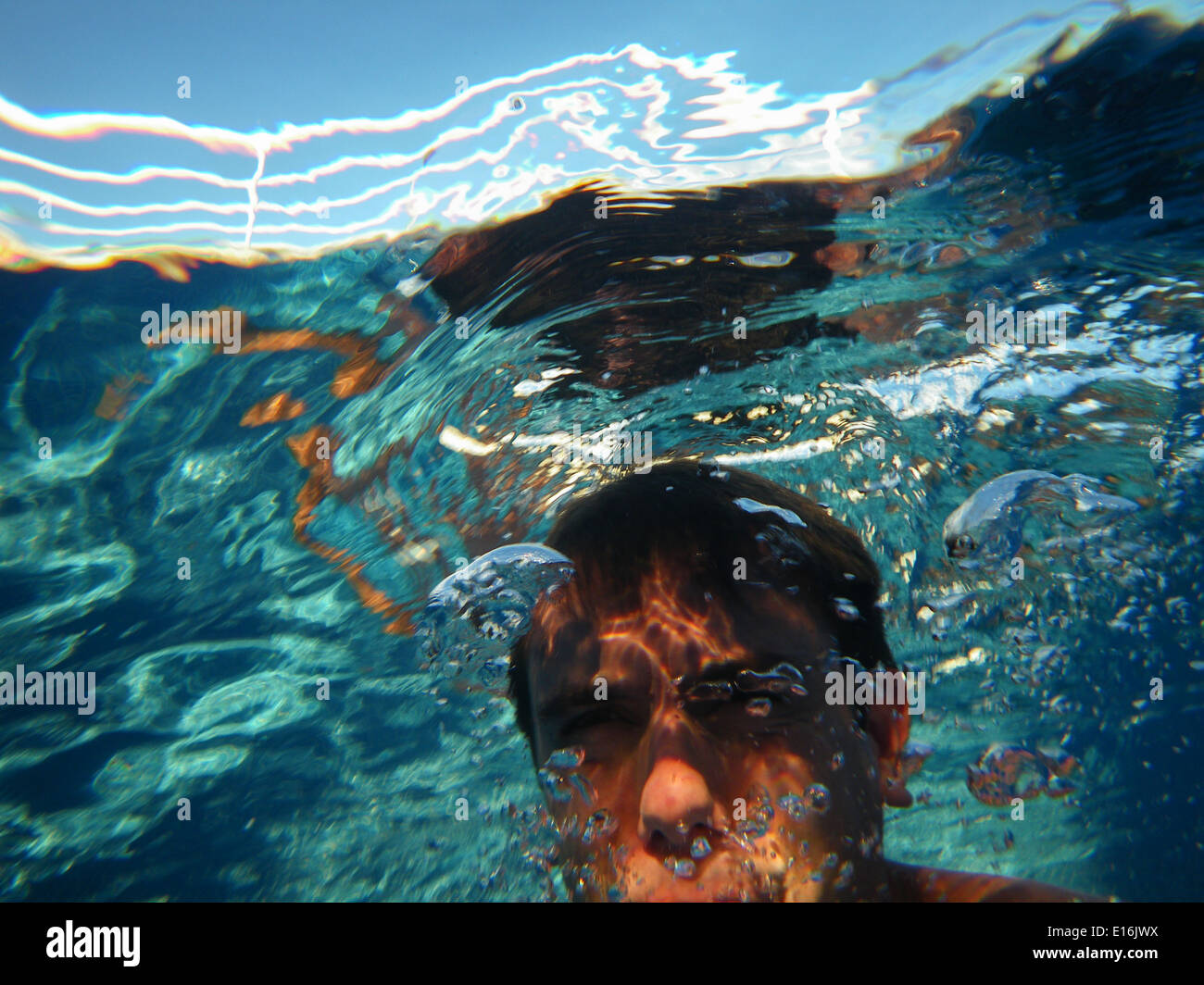 Dreaming underwater Stock Photo