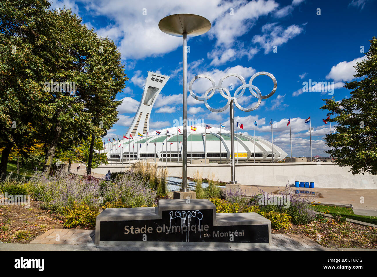 The Olympic Park and stadium in Montreal, Quebec, Canada Stock Photo