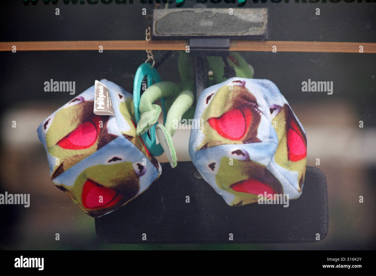 The Muppets hanging Kermit dice hanging in Kermit VW Campervan on display at the first ever Bournemouth Wheels Festival Credit:  Carolyn Jenkins/Alamy Live News Stock Photo