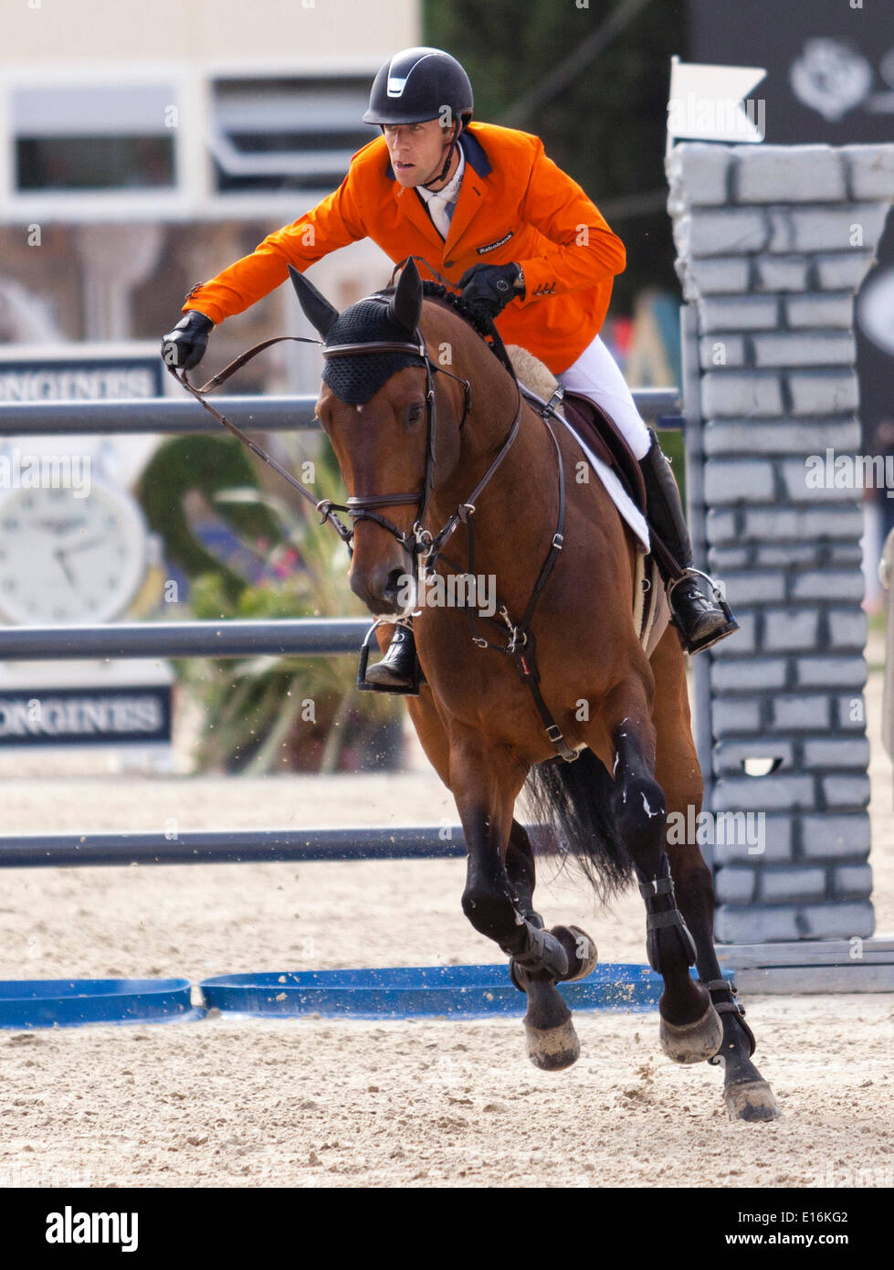 Furusiyya FEI Nations Cup Show jumping competition at Piazza di Siena. Maikel Van Der Vleuten for The Netherlands., Piazza di Siena, Rome, Italy. 5/23/14 Credit:  Stephen Bisgrove/Alamy Live News Stock Photo