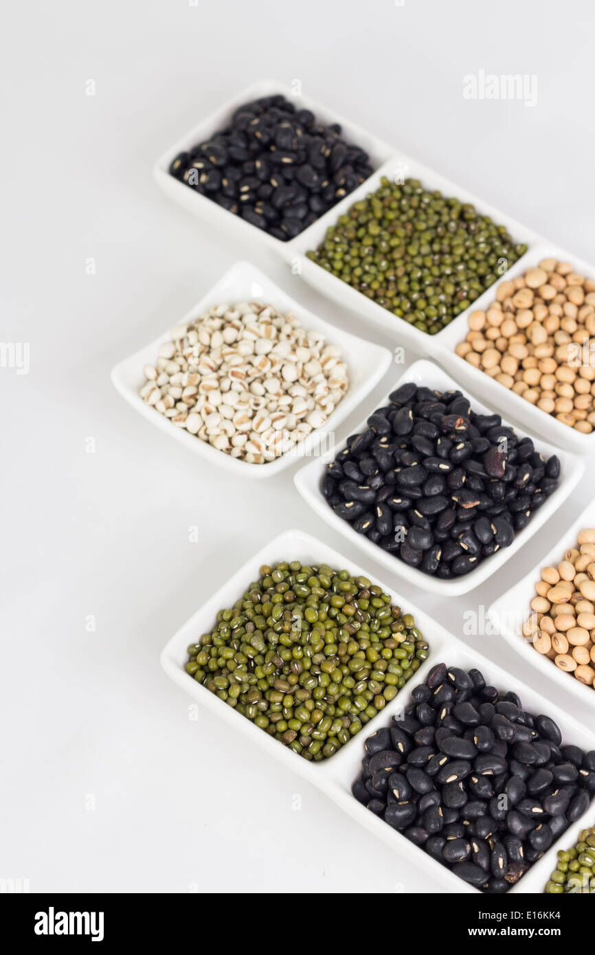 Cereal grain millet and soy beans Stock Photo Alamy