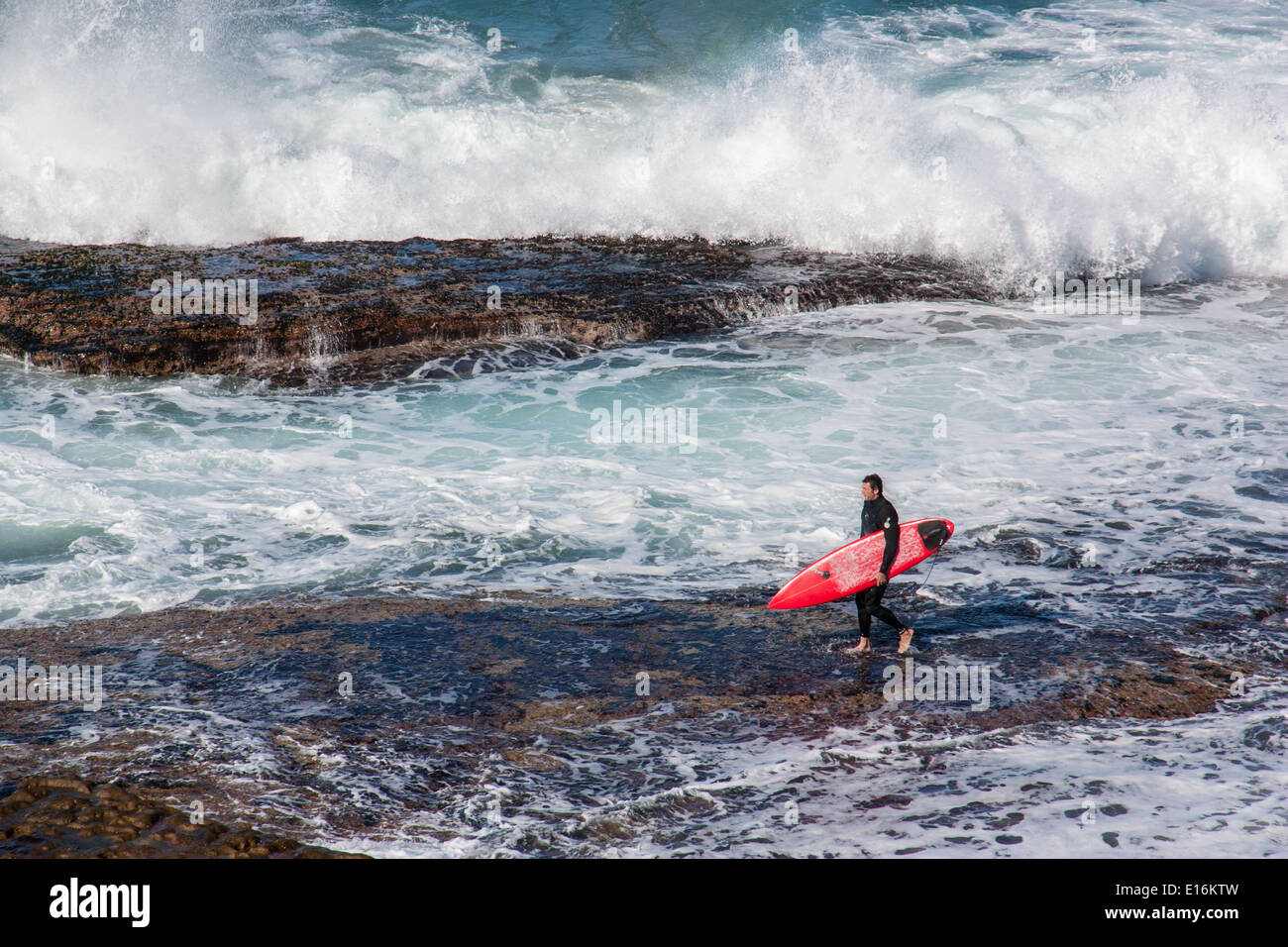 Australian lone surfer Stock Photo