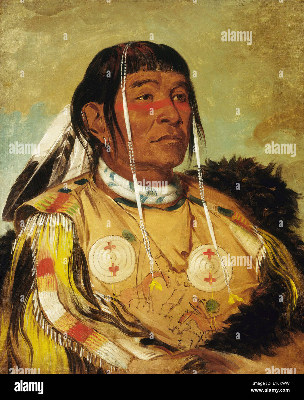 Sha-có-pay The Six Chief of the Plains Ojibwa by George Catlin, 1832 Stock Photo