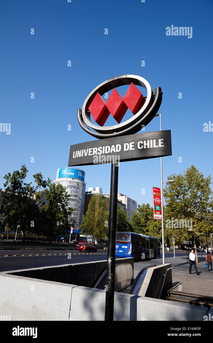 universidad de chile metro station downtown Santiago Chile Stock Photo