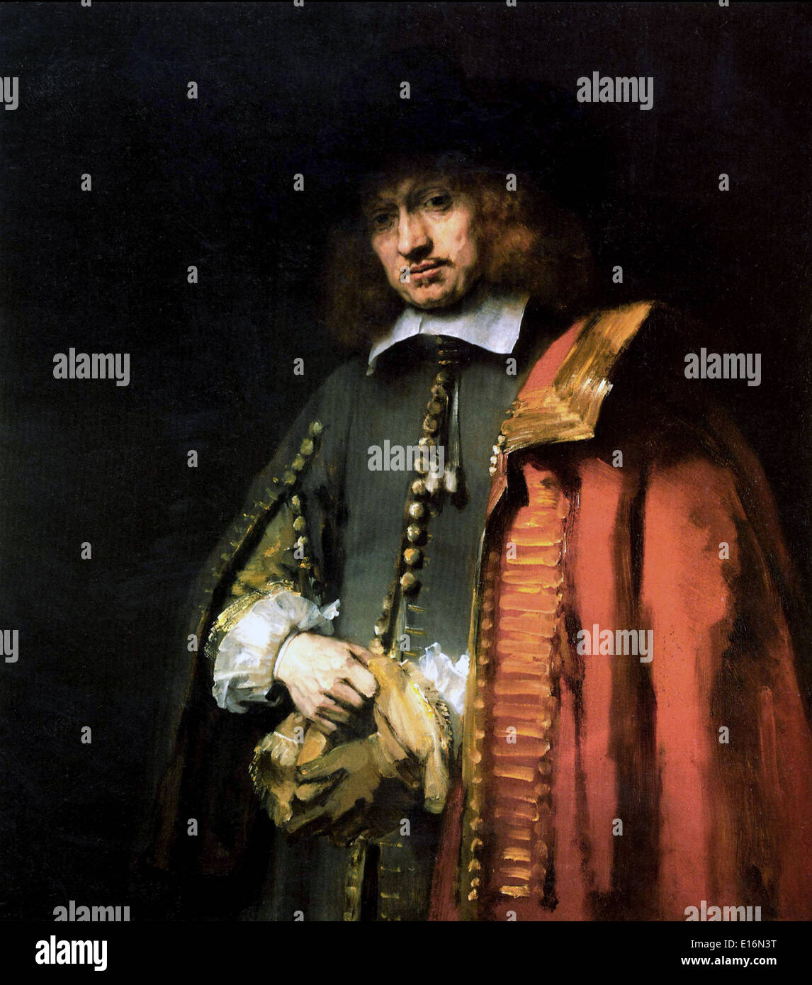 Mayor Jan Six by Rembrandt van Rijn, 1654 Stock Photo