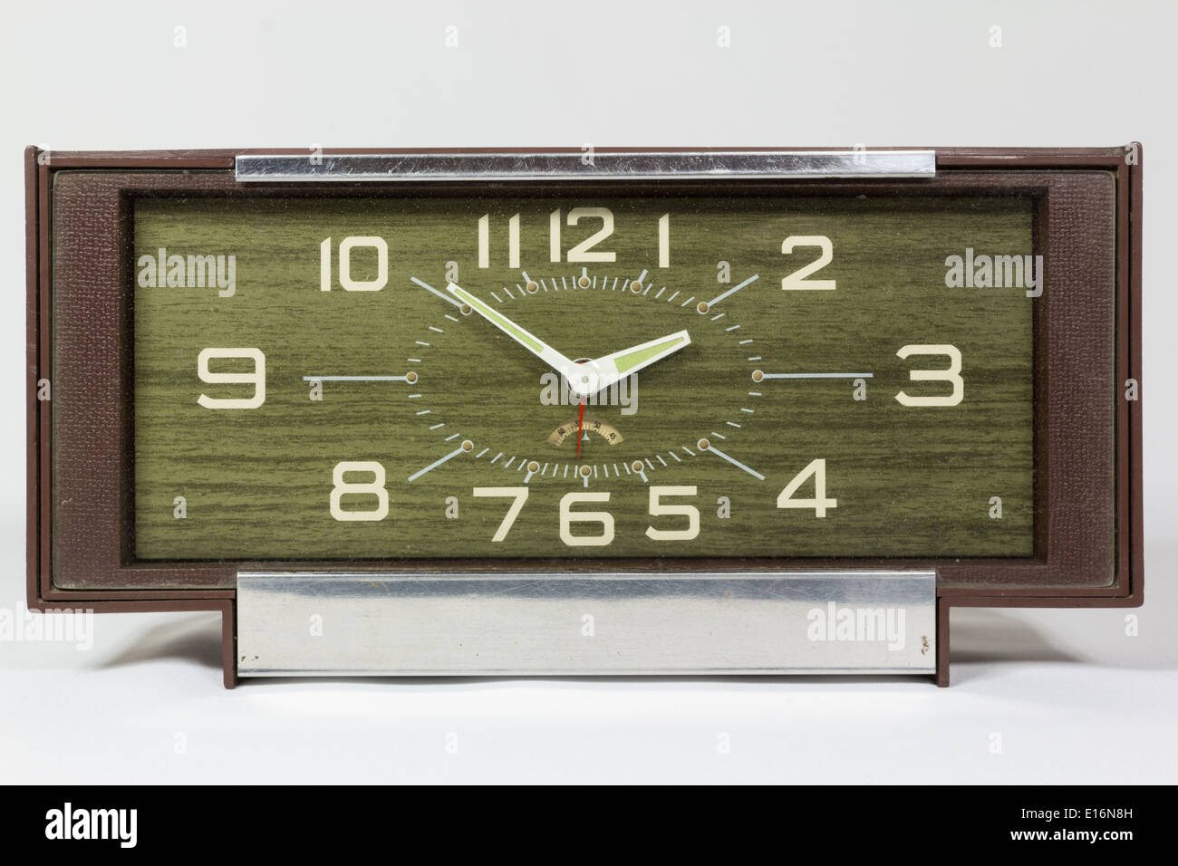Vintage clock isolated on white background Stock Photo