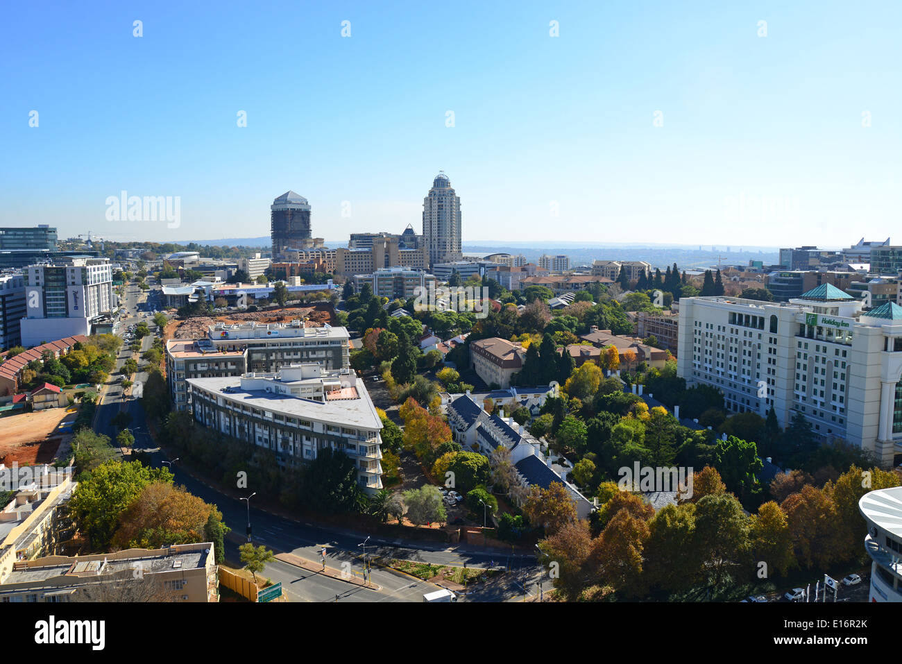 Aerial view of Sandton from Hyundai helium balloon, Sandton