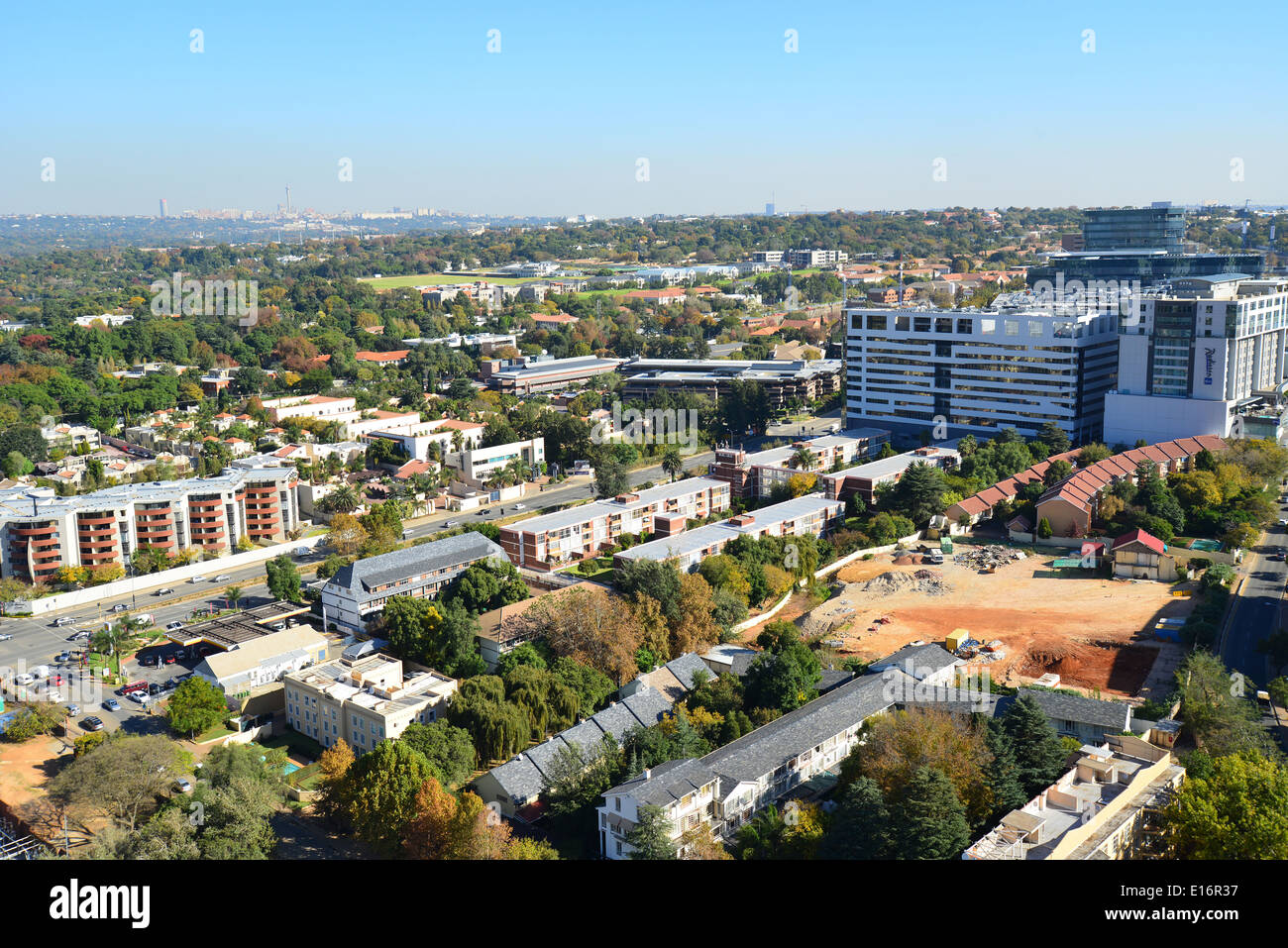 Aerial view of Sandton from Hyundai helium balloon, Sandton