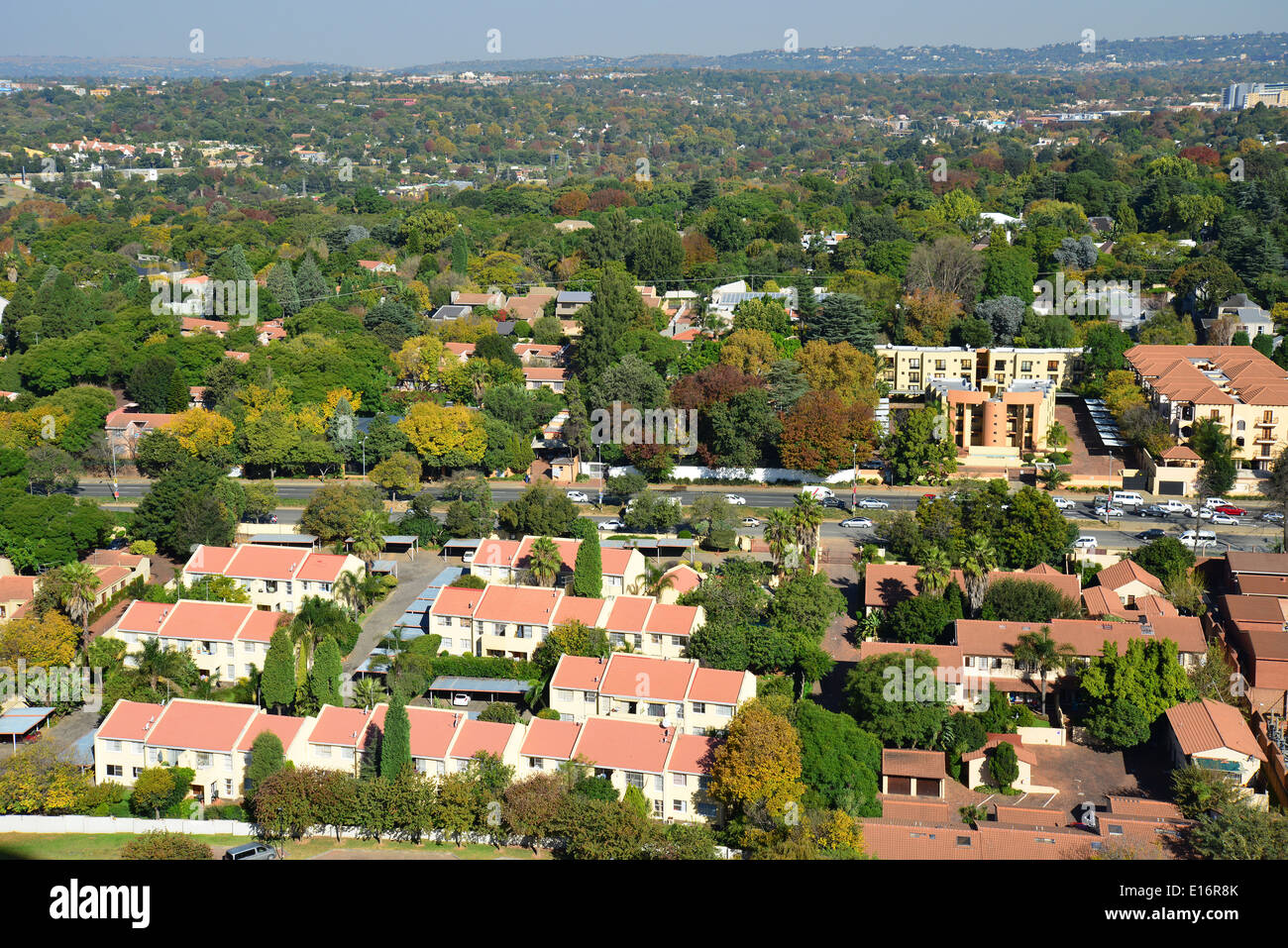 Aerial view of Sandton from Hyundai helium balloon, Sandton