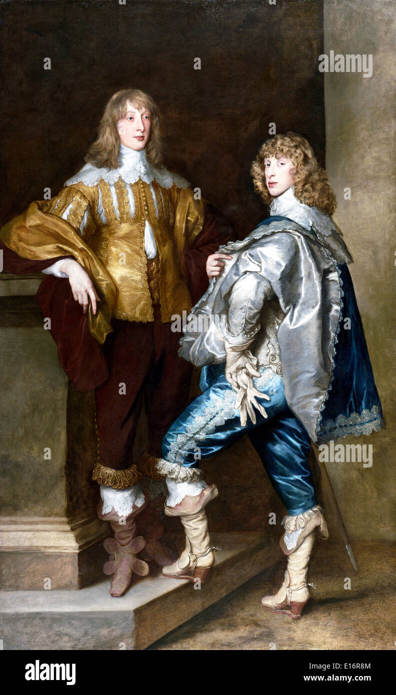 Lord John Stuart and His Brother Lord Bernard Stuart by Anthony van Dyck Stock Photo