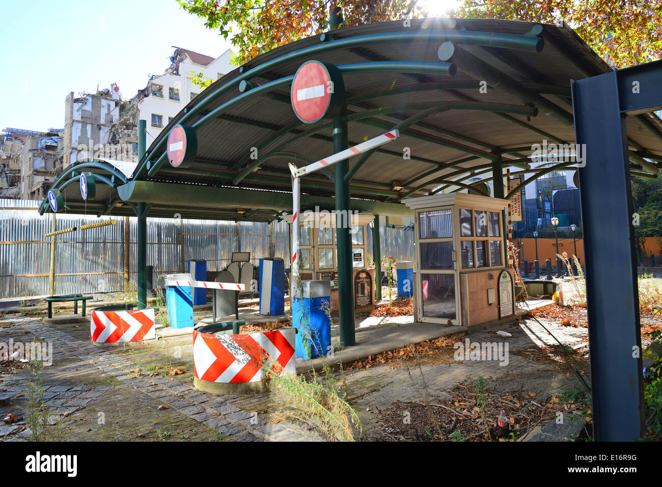 Abandoned car park booth near CBD, Sandton, Johannesburg, Gauteng Province, Republic of South Africa Stock Photo