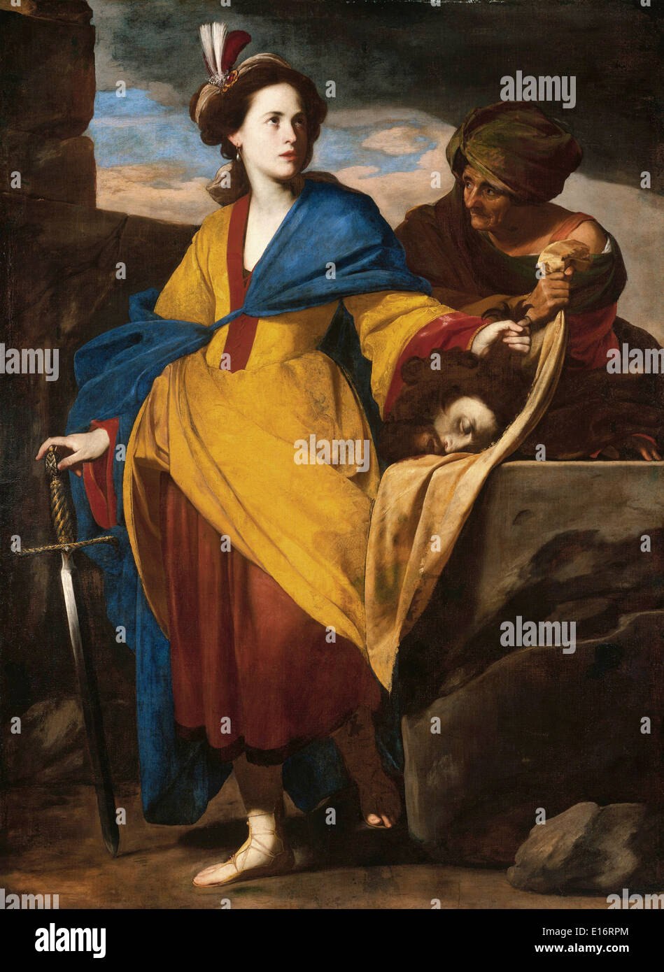 Judith with the Head of Holofernes by Massimo Stanzione Stock Photo