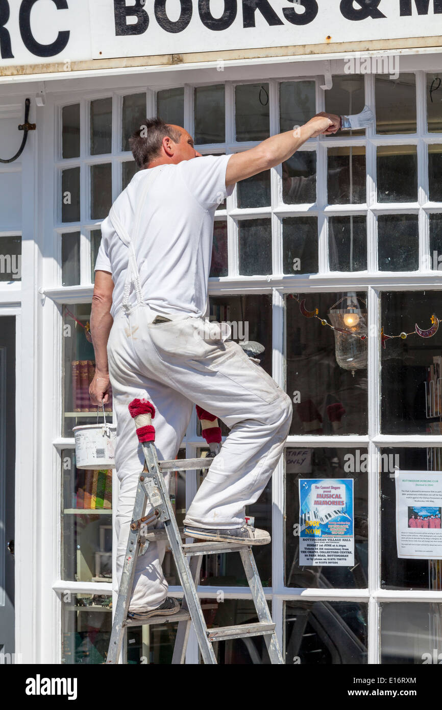 A Working Painter and Decorator, Rottingdean, Sussex, England Stock Photo