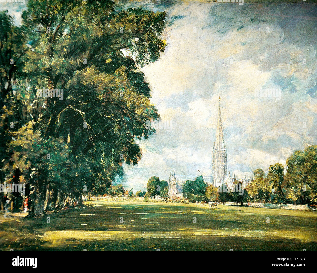 Salisbury Cathedral from Lower Marsh Close by John Constable, 1820 Stock Photo