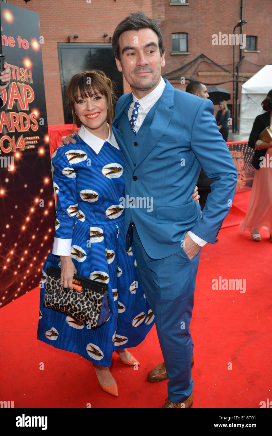 London, UK. 24th May 2014 :  Jeff Hordley and Zoe Henry arrives at The British Soap Awards Hackney Empire in London. Credit:  See Li/Alamy Live News Stock Photo