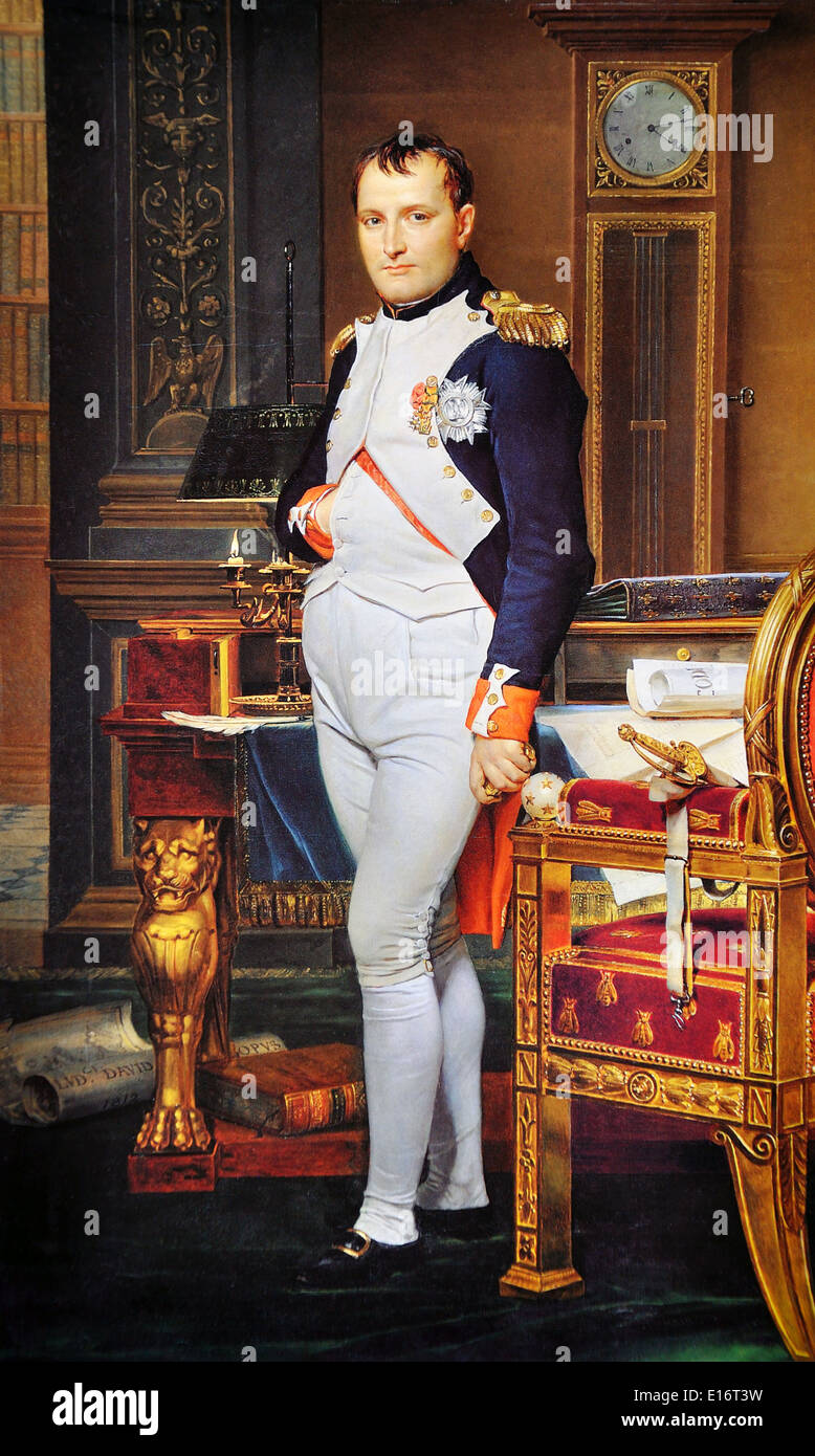 The Emperor Napoleon in His Study at the Tuileries by Jacques-Louis David, 1812 Stock Photo