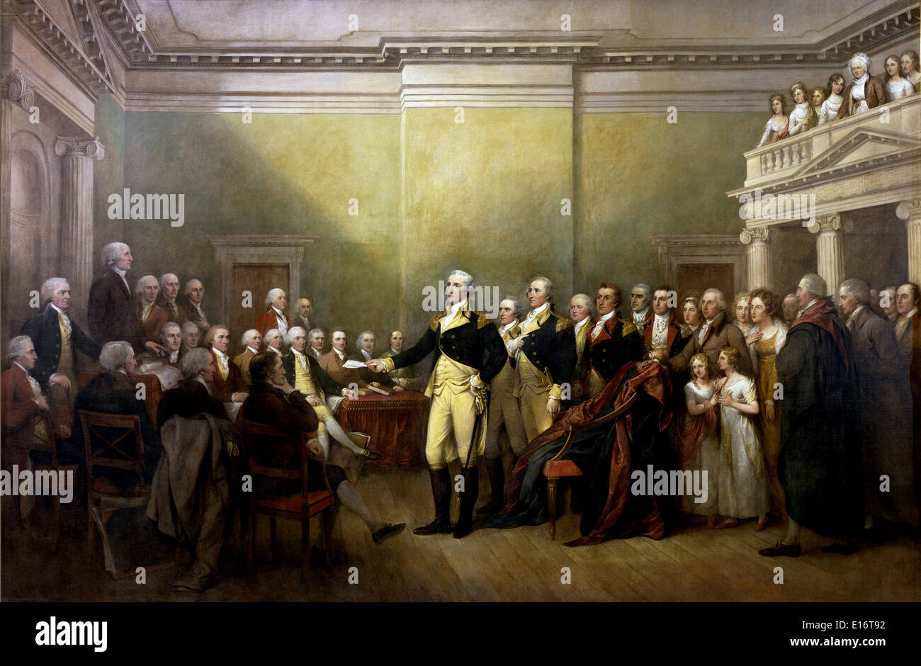General George Washington Resigning his Commission by John Trumbull Stock Photo
