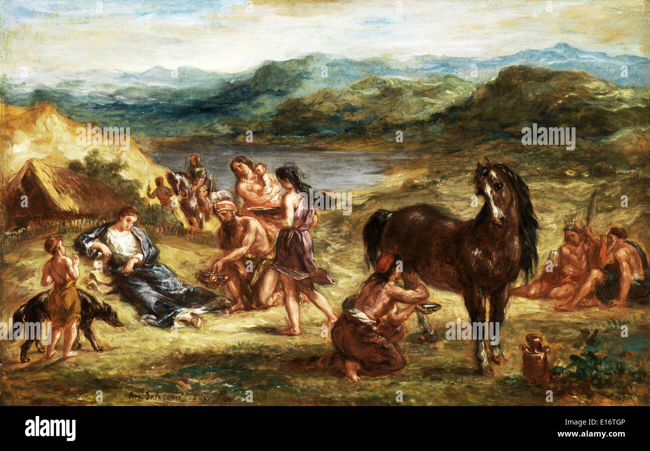 Ovid among the Scythians by Eugene Delacroix, 1862 Stock Photo