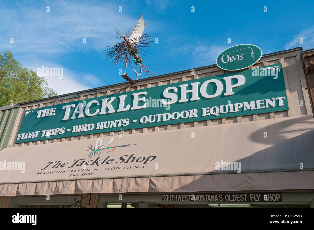 Montana, Ennis, downtown, The Tackle Shop, Madison River fly fishing  supplies Stock Photo - Alamy