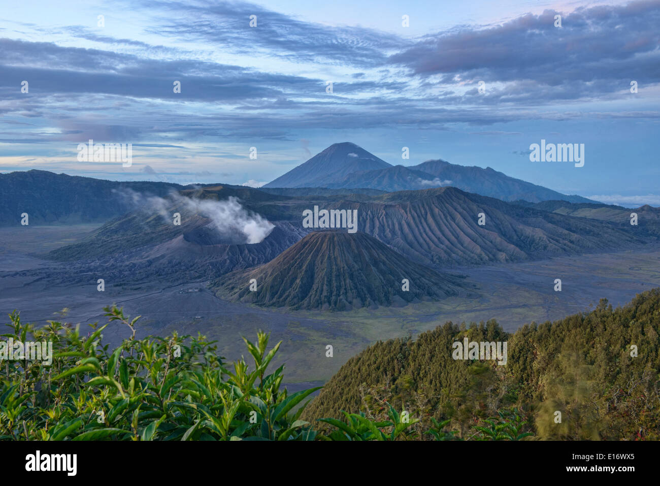Mount Bromo and Bromo Tengger National Park in morning light, East Java ...