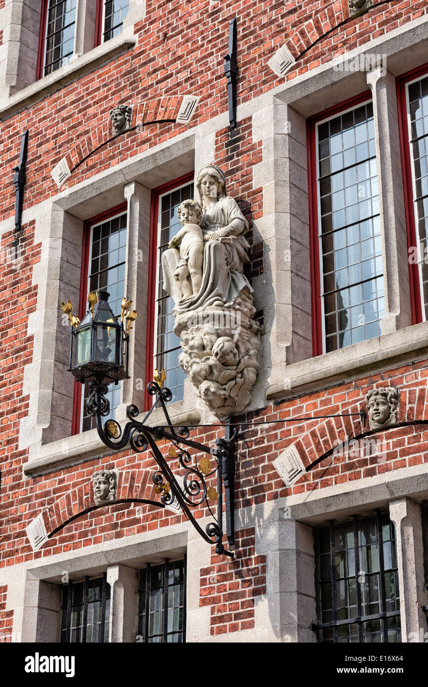 Detail of medieval devotion in the old city of Bruges in Belgium Stock Photo