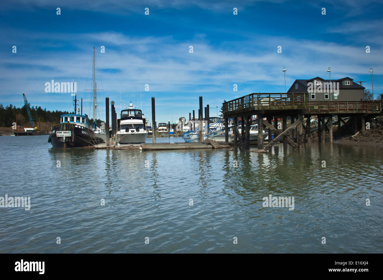Waterfront at La Conner, Washington, USA Stock Photo Alamy