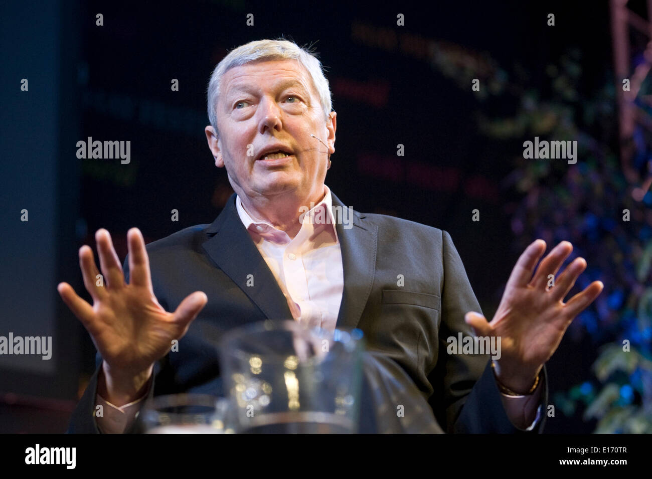 Alan Johnson Labour Party Politician speaking about his early life & politics at Hay Festival 2014 Hay on Wye Powys Wales UK   ©Jeff Morgan Stock Photo
