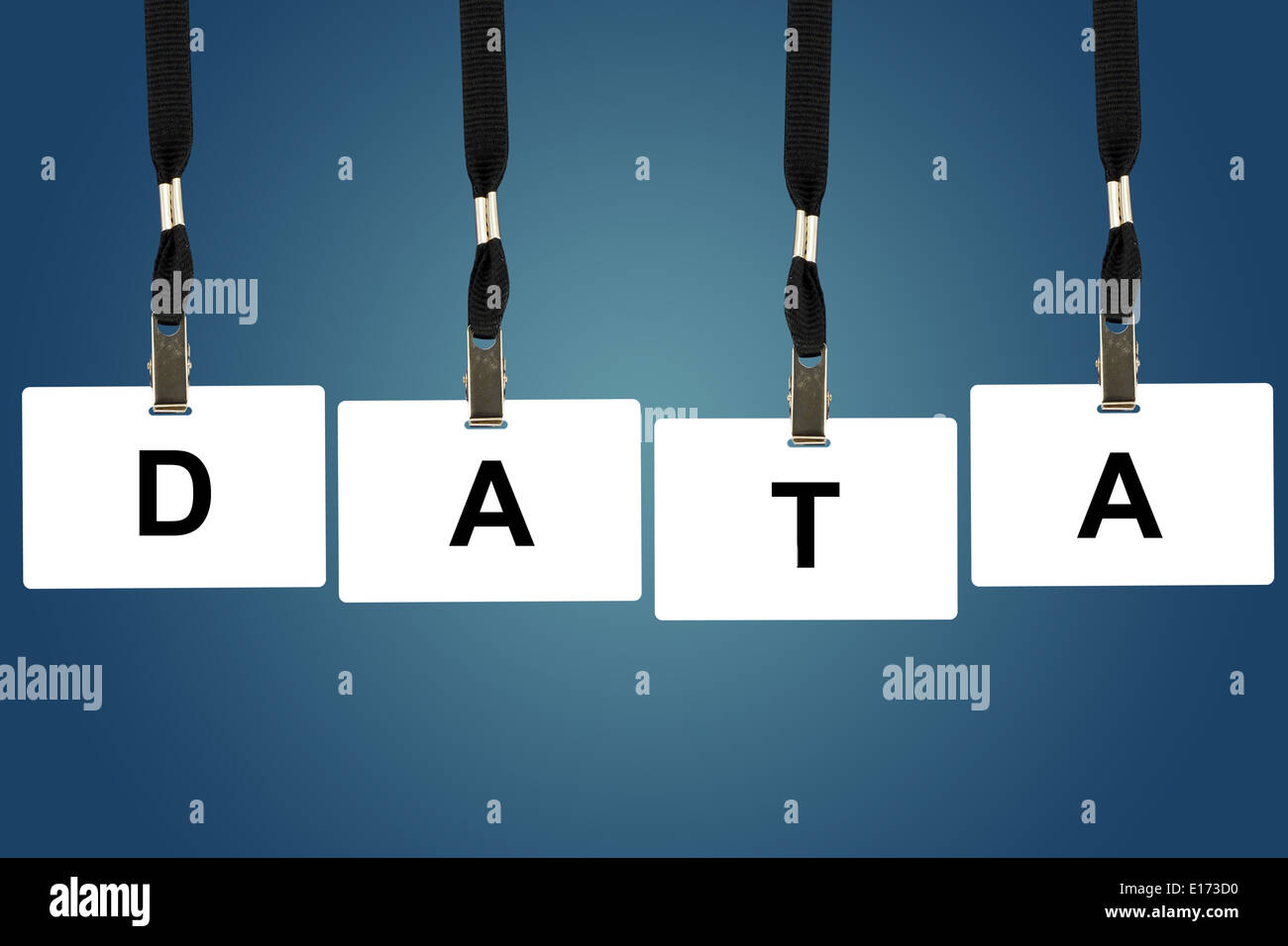 Data word on badge with blue background Stock Photo